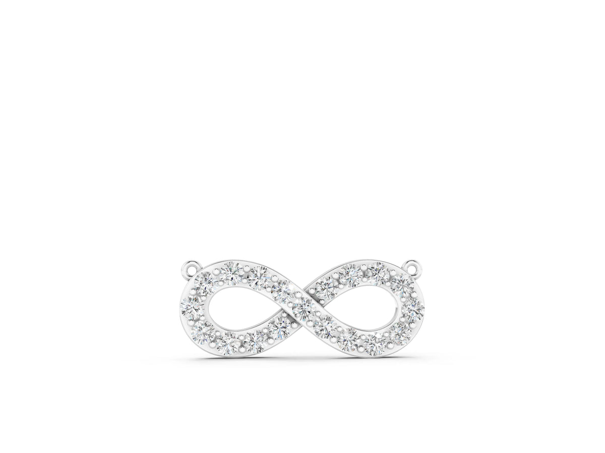 Silver Infinity Pendant with Round Diamond Pavé Setting_4