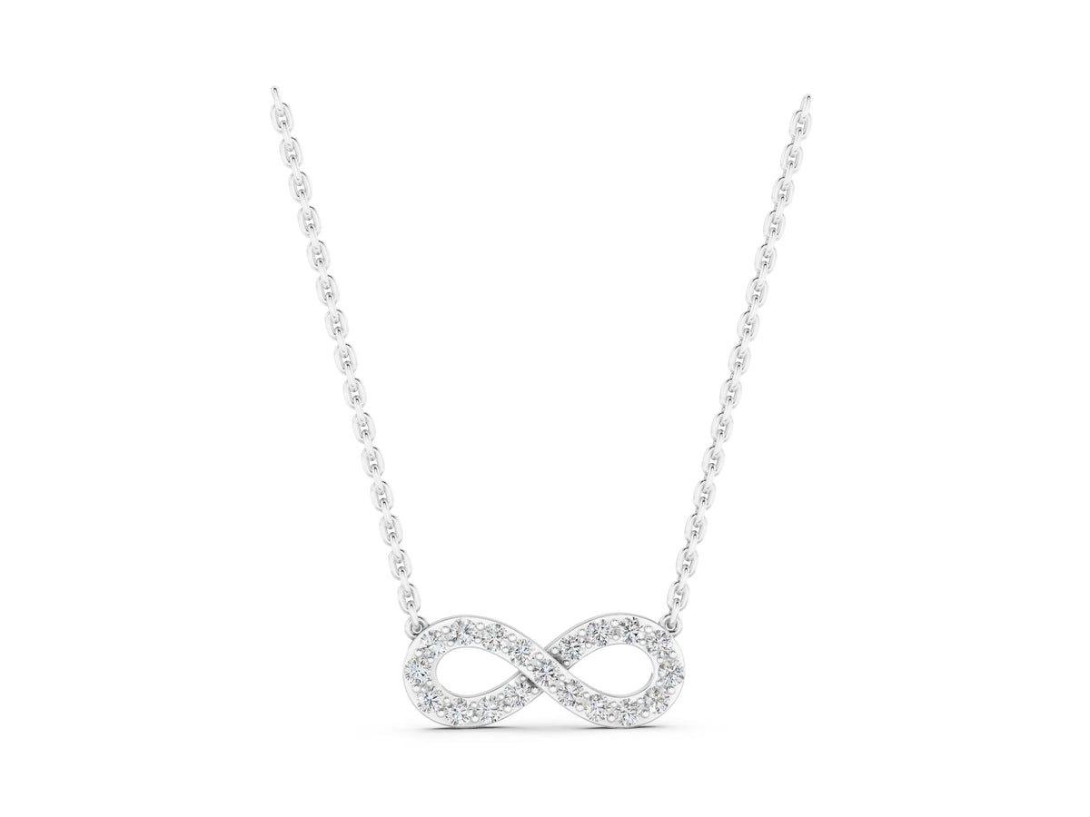 Silver Infinity Pendant with Round Diamond Pavé Setting_5