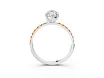 Silver Marquise Cut Diamond Solitaire Ring with Round Citrine Pavé Band and Prong Setting_15