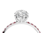 Silver Marquise Cut Diamond Solitaire Ring with Round Morganite Pavé Band and Prong Setting_16