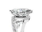 Silver Marquise Cut Solitaire with Pavé Twist Band and Four-Prong Setting_17