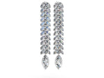 Silver Marquise Diamond Double Row Dangle Earrings_2