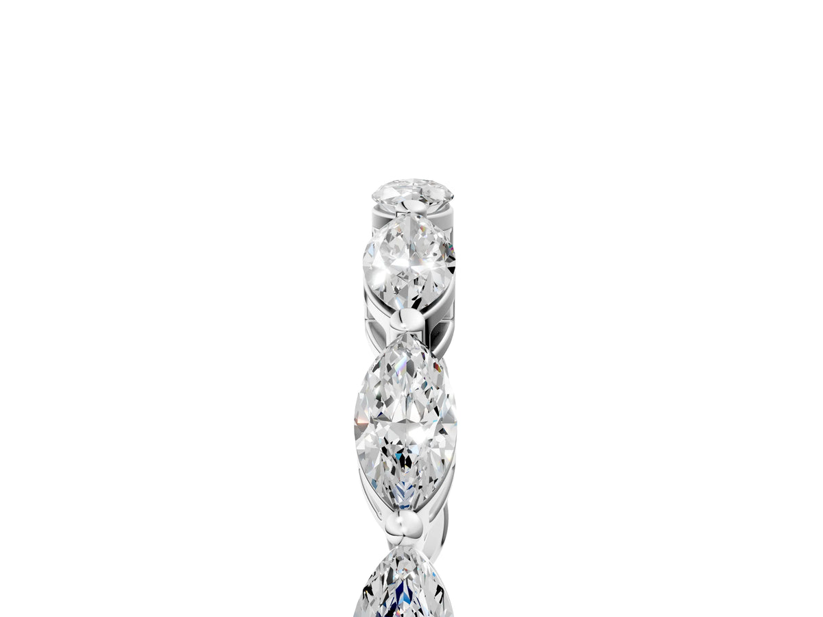 Silver Marquise Diamond Eternity Band with U-Prong Setting_17