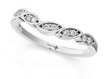 Silver Marquise Diamond Leaf Eternity Band with Bezel Setting_7