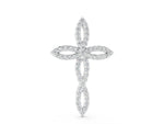 Silver Marquise Diamond Pavé Cross Pendant_2