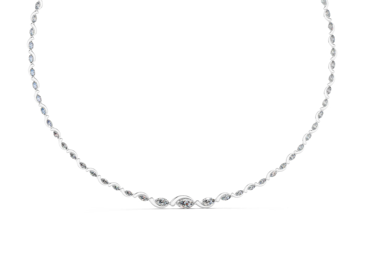 Silver Marquise Diamond Riviera Necklace_2