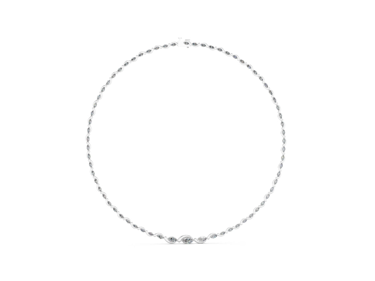 Silver Marquise Diamond Riviera Necklace_3