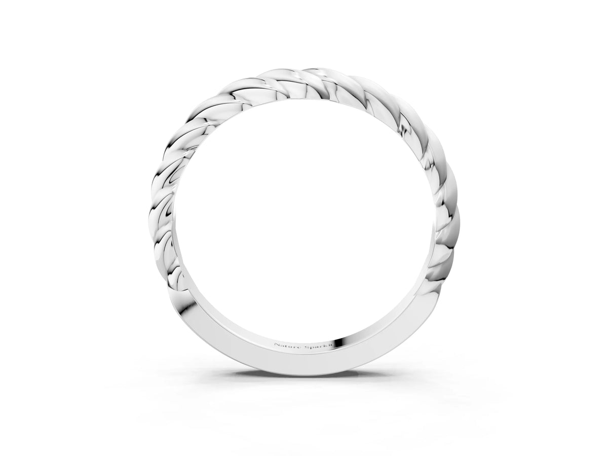 Silver Marquise Diamond Twist Eternity Band with Bezel Setting_15