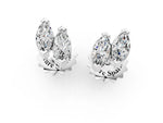 Silver Marquise Diamond Two Stone Stud Earrings_7