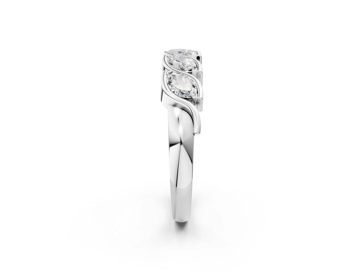 Silver Marquise Diamond Wave Band with Channel Setting_14