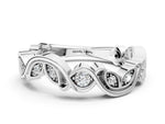 Silver Marquise and Round Diamond Infinity Eternity Band with Bezel Setting_6