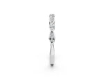 Silver Marquise and Round Diamond Milgrain Band with Bezel Setting_8