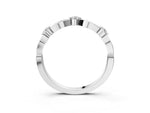 Silver Marquise and Round Diamond Milgrain Band with Bezel Setting_9