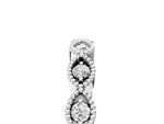 Silver Milgrain Marquise Diamond Half Eternity Band with Bezel Setting_17