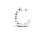 Silver Milgrain Marquise Diamond Hoop Earrings with Bezel Setting_5