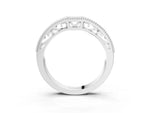 Silver Milgrain Round Diamond Pavé Chevron Band_15