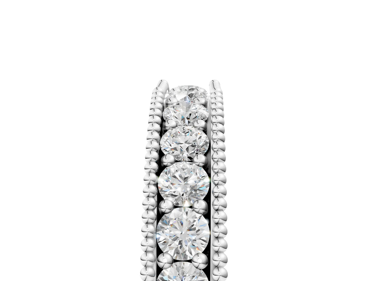 Silver Milgrain Round Diamond Pavé Chevron Band_17