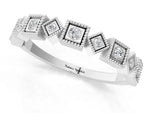 Silver Milgrain Square Diamond Eternity Band with Bezel Setting_13