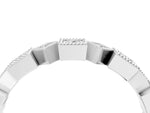 Silver Milgrain Square Diamond Eternity Band with Bezel Setting_16