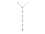 Silver Mixed Shape Diamond Lariat Necklace with Station Accents_4