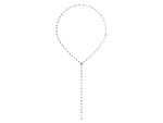 Silver Mixed Shape Diamond Lariat Necklace with Station Accents_5