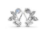 Silver Multi-Shape Diamond Cluster Stud Earrings_4