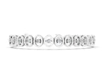 Silver Oval Bezel Set Round Diamond Tennis Bracelet with Four-Prong Setting_2