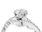 Silver Oval Cut Solitaire with Pavé Twist Band and Four-Prong Setting_10