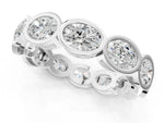 Silver Oval Diamond Bezel Set Eternity Wedding Band_13