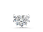Silver Oval Diamond Cluster Pendant with Prong Setting_2