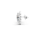 Silver Oval Diamond Halo Stud Earrings with Oval Diamond Accents_3