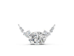 Silver Oval Diamond Pendant with Heart Accents and Prong Setting_2
