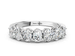 Silver Oval Diamond Shared Prong Eternity Band_12