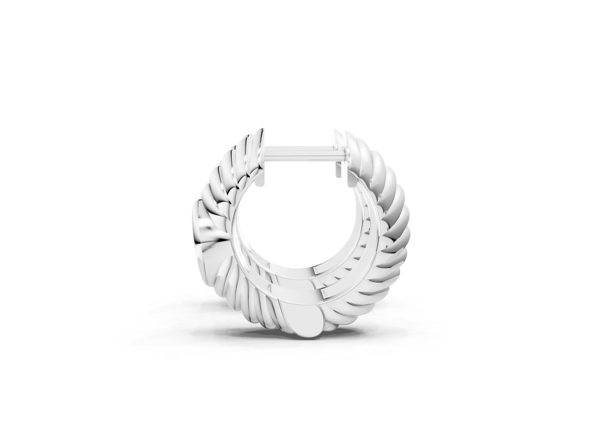Silver Oval Diamond Vera Hoop Earrings_3