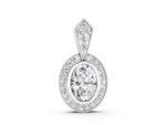 Silver Oval Halo Pavé Diamond Pendant_2