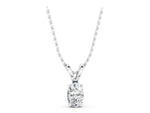 Silver Oval Solitaire Diamond Prong Pendant_3