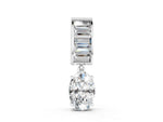 Silver Oval and Baguette Diamond Drop Pendant_4