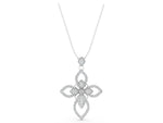 Silver Pavé Marquise Diamond Cross Pendant_3