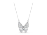 Silver Pavé Oval Prong Butterfly Pendant_3