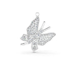 Silver Pavé Round Diamond Butterfly Pendant_2