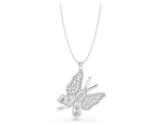 Silver Pavé Round Diamond Butterfly Pendant_3