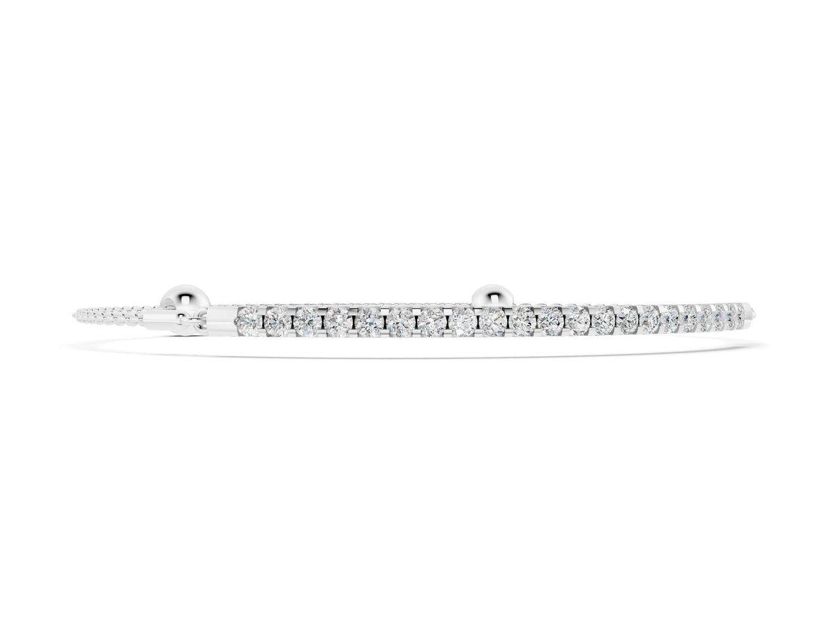 Silver Pavé Round Diamond Chain Bracelet with Bezel Setting