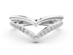 Silver Pavé Round Diamond Chevron Band with Channel Setting_12