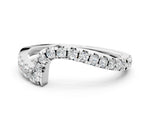 Silver Pavé Round Diamond Chevron Band with Prong Setting_12