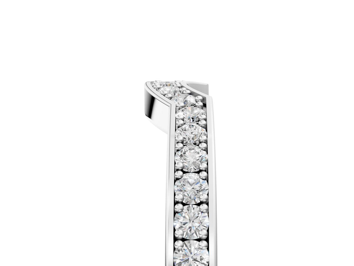 Silver Pavé Round Diamond Contour Band with Channel Setting_17