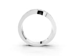 Silver Pavé Round Diamond Crossover Band with Bead Prong Setting_9