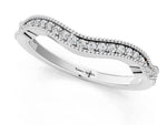 Silver Pavé Round Diamond Curved Milgrain Band_7