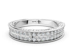 Silver Pavé Round Diamond Eternity Band with Milgrain Edge_12