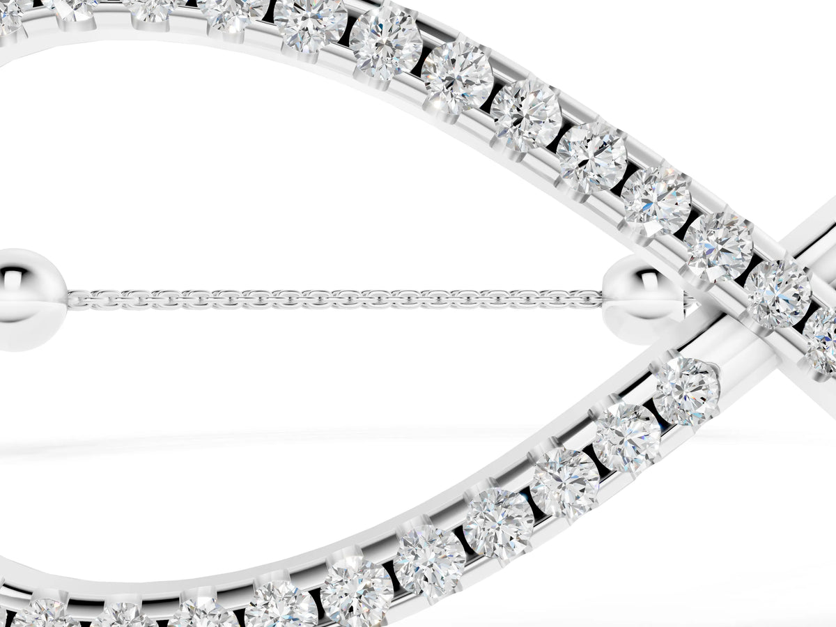 Silver Pavé Round Diamond Infinity Chain Bracelet with Bezel Setting_3