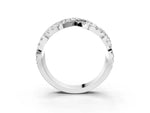Silver Pavé Round Diamond Infinity Twist Band with Shared Prong Setting_15